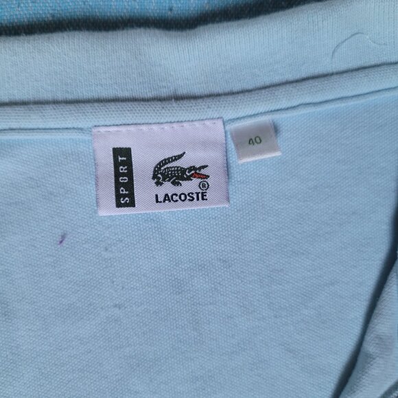 Lacoste Sport Light Blue 100% Polo Tshirt - Picture 2 of 2